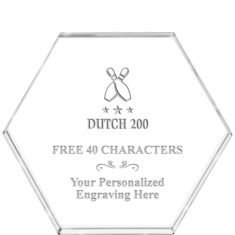 4"HEXAGON CRYSTAL PAPERWEIGHT