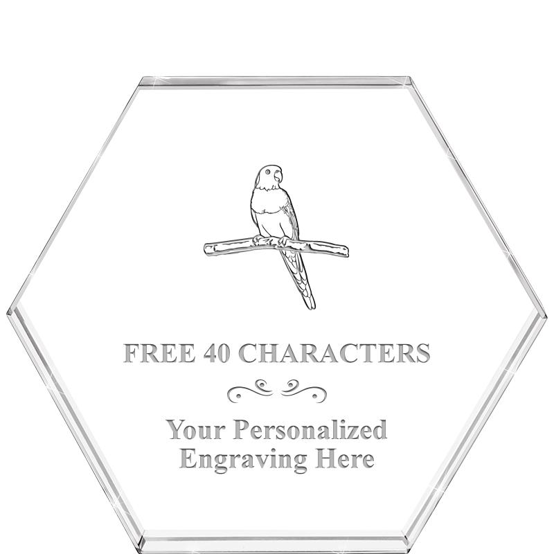 4"HEXAGON CRYSTAL PAPERWEIGHT