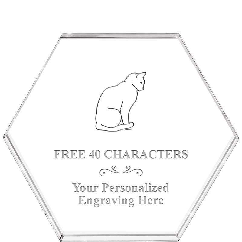 4"HEXAGON CRYSTAL PAPERWEIGHT