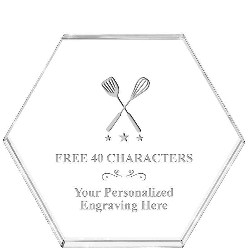 4"HEXAGON CRYSTAL PAPERWEIGHT