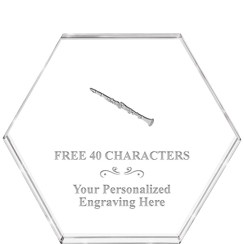 4"HEXAGON CRYSTAL PAPERWEIGHT