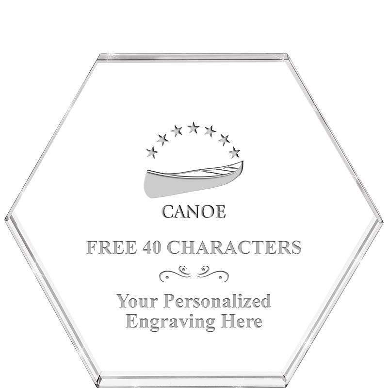 4"HEXAGON CRYSTAL PAPERWEIGHT