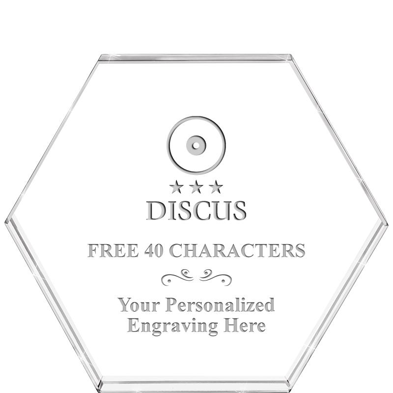 4"HEXAGON CRYSTAL PAPERWEIGHT