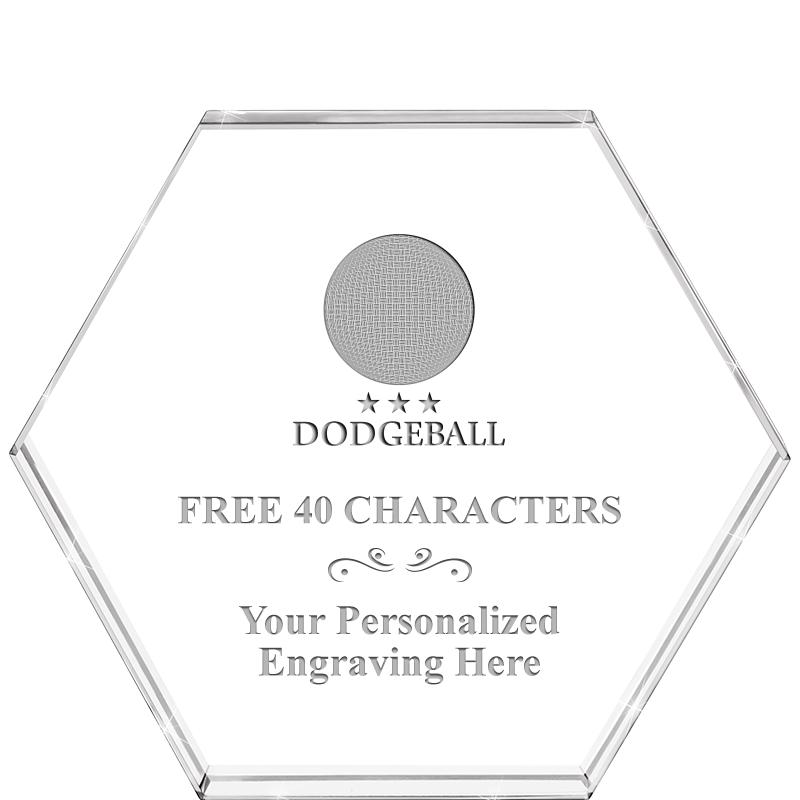 4"HEXAGON CRYSTAL PAPERWEIGHT