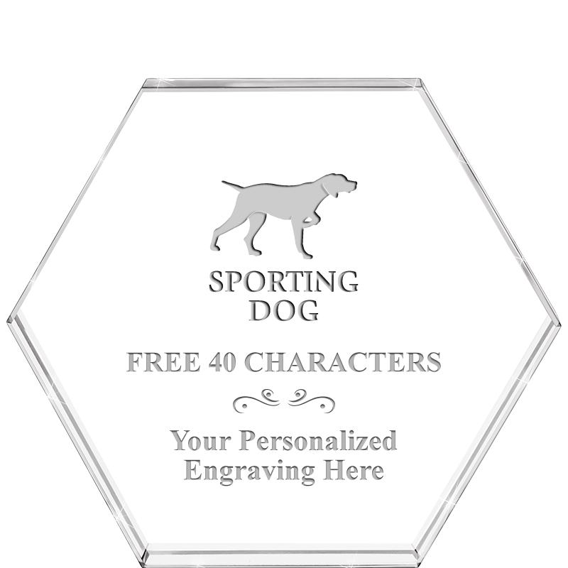 4"HEXAGON CRYSTAL PAPERWEIGHT