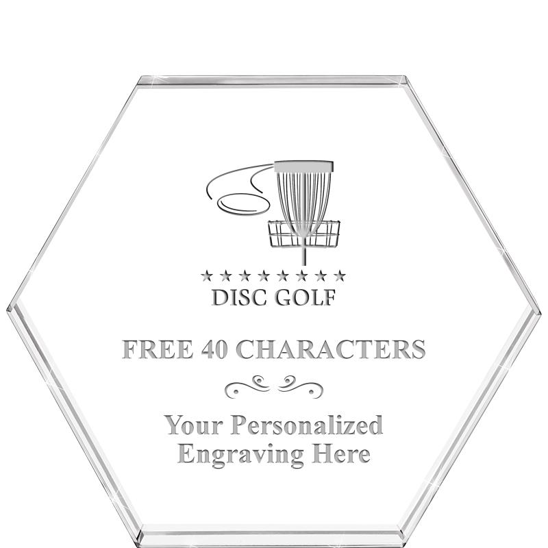 4"HEXAGON CRYSTAL PAPERWEIGHT