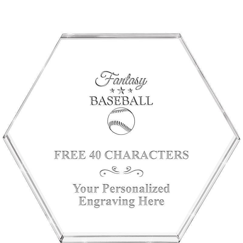 4"HEXAGON CRYSTAL PAPERWEIGHT