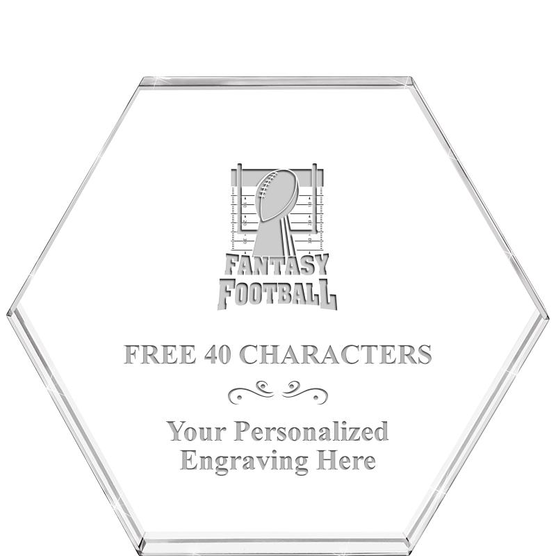 4"HEXAGON CRYSTAL PAPERWEIGHT