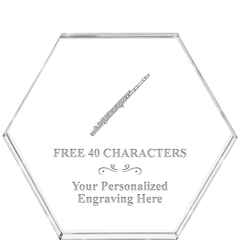 4"HEXAGON CRYSTAL PAPERWEIGHT