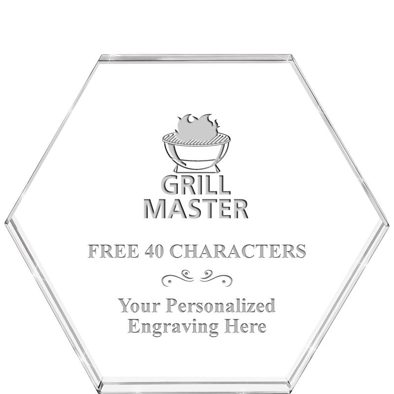 4"HEXAGON CRYSTAL PAPERWEIGHT