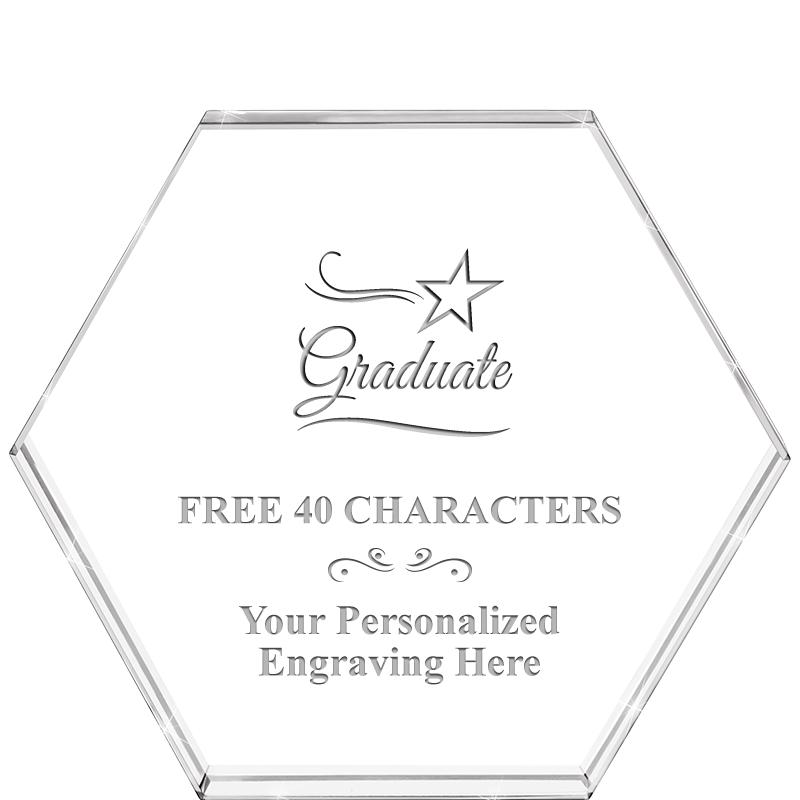 4"HEXAGON CRYSTAL PAPERWEIGHT