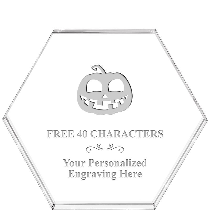 4"HEXAGON CRYSTAL PAPERWEIGHT