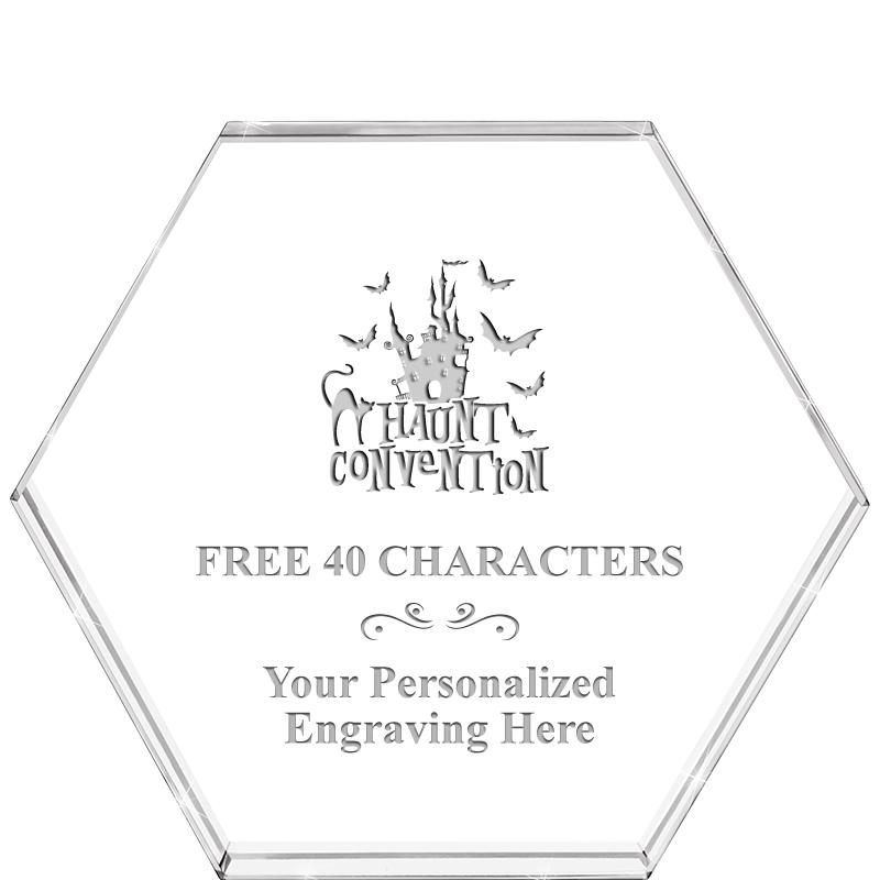 4"HEXAGON CRYSTAL PAPERWEIGHT