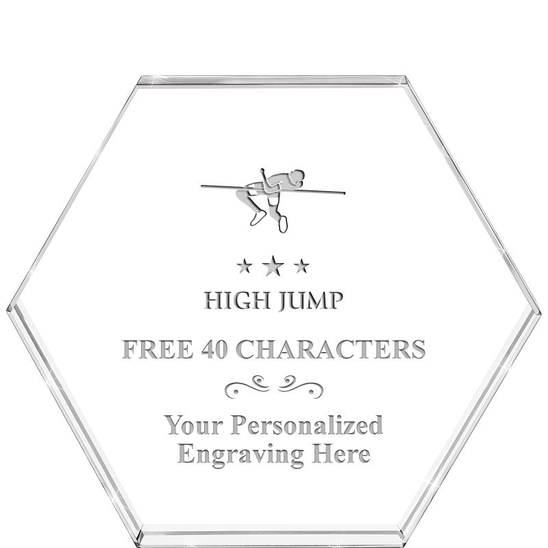 4"HEXAGON CRYSTAL PAPERWEIGHT