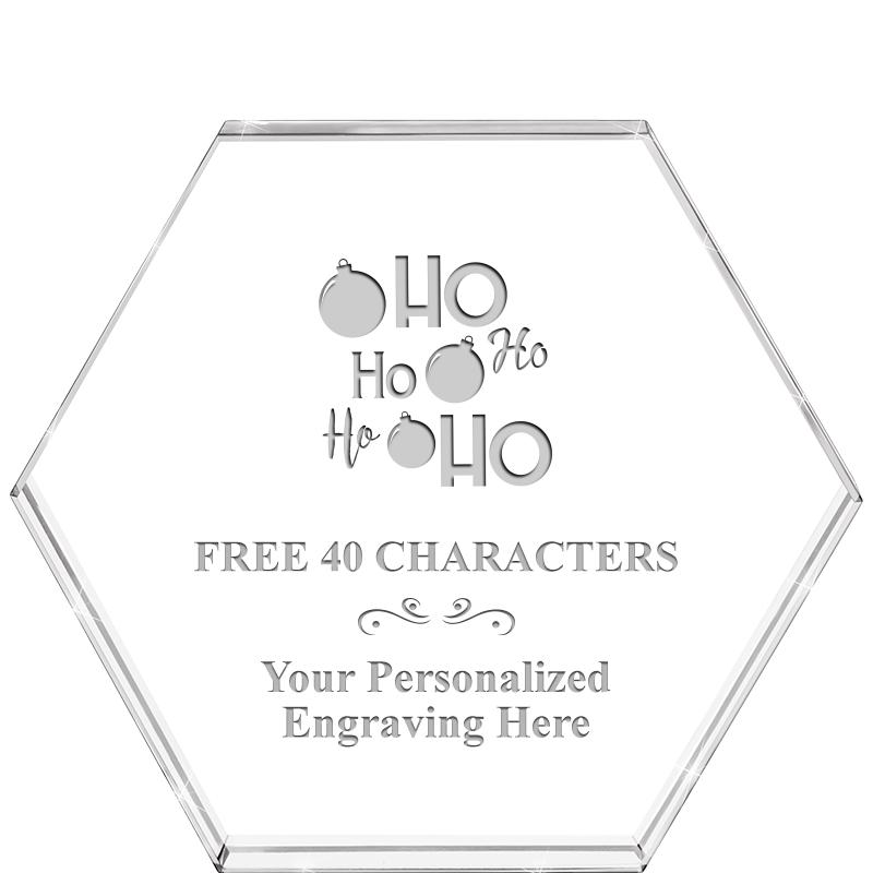 4"HEXAGON CRYSTAL PAPERWEIGHT