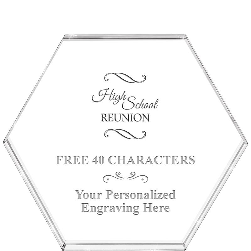 4"HEXAGON CRYSTAL PAPERWEIGHT