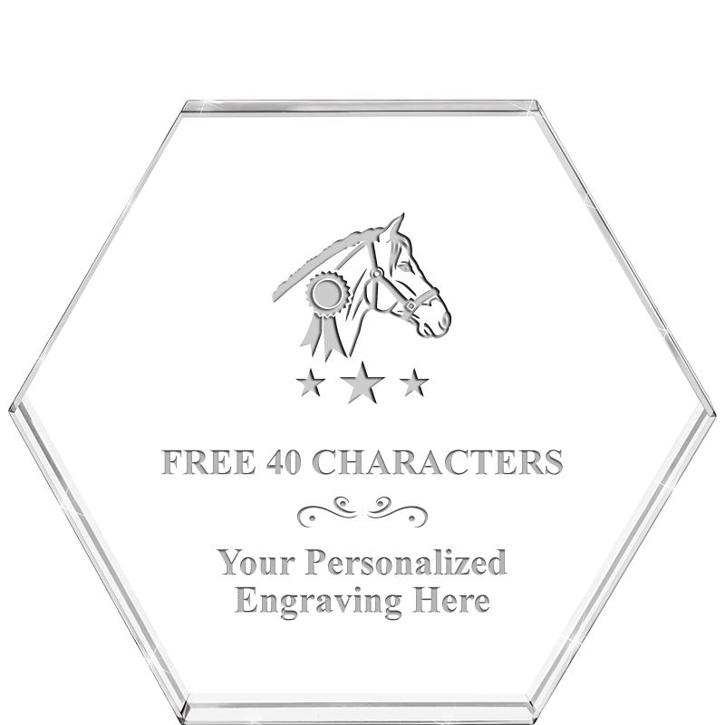 4"HEXAGON CRYSTAL PAPERWEIGHT