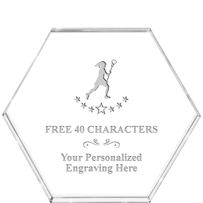 4"HEXAGON CRYSTAL PAPERWEIGHT