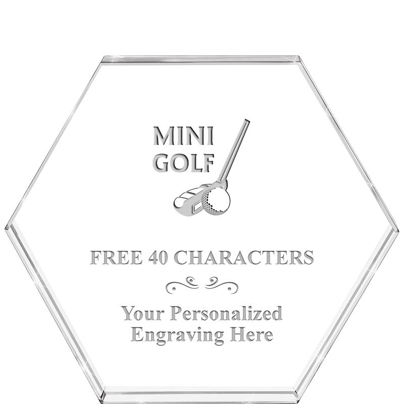 4"HEXAGON CRYSTAL PAPERWEIGHT