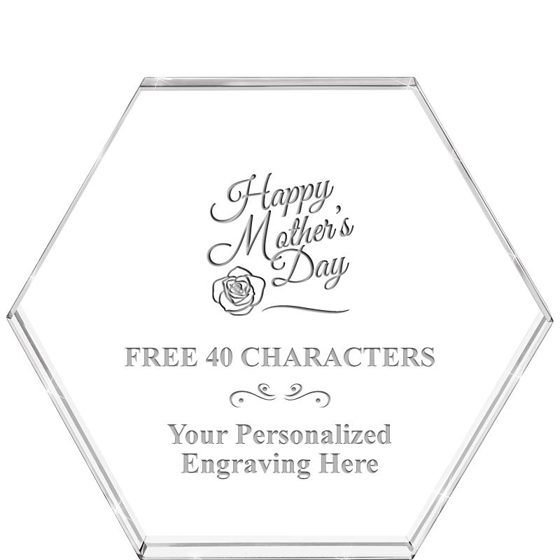 4"HEXAGON CRYSTAL PAPERWEIGHT