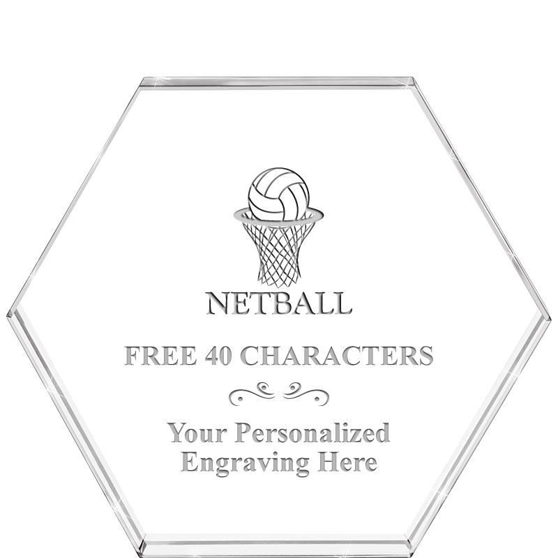 4"HEXAGON CRYSTAL PAPERWEIGHT