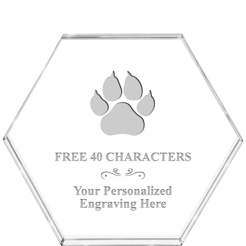 4"HEXAGON CRYSTAL PAPERWEIGHT