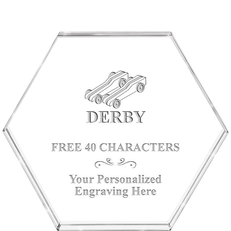 4"HEXAGON CRYSTAL PAPERWEIGHT