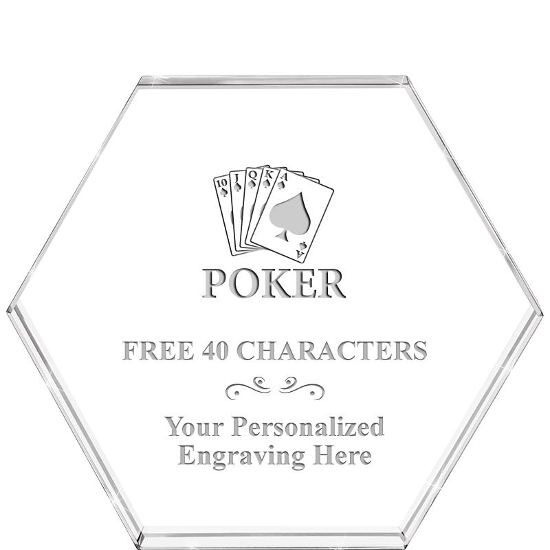 4"HEXAGON CRYSTAL PAPERWEIGHT