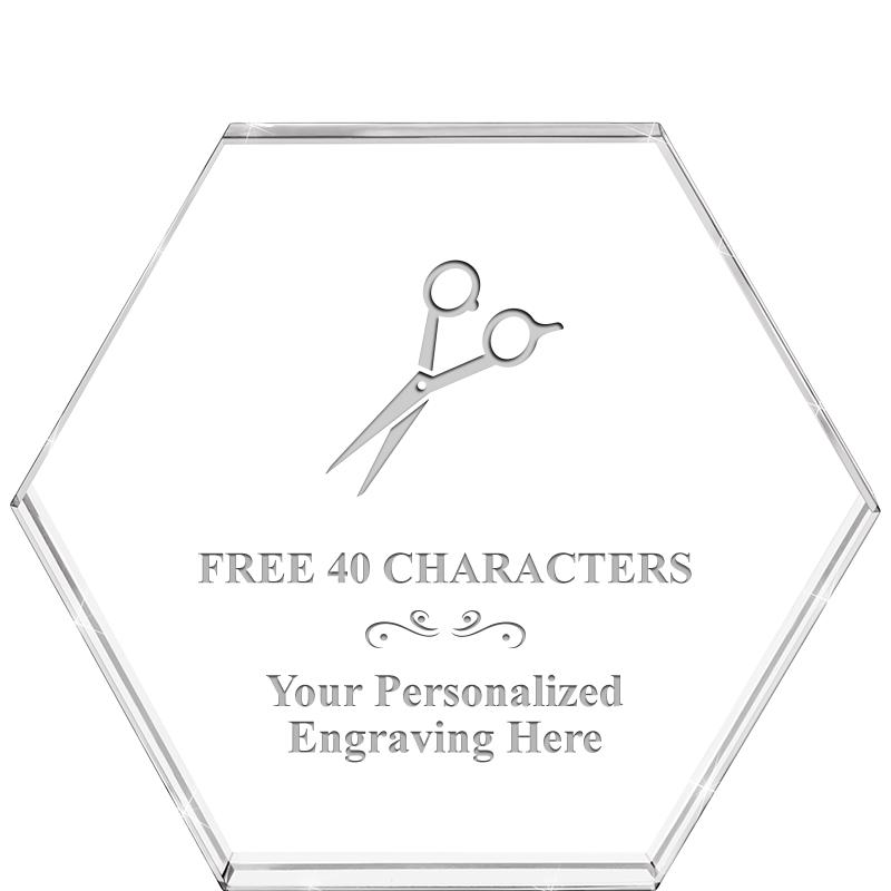 4"HEXAGON CRYSTAL PAPERWEIGHT