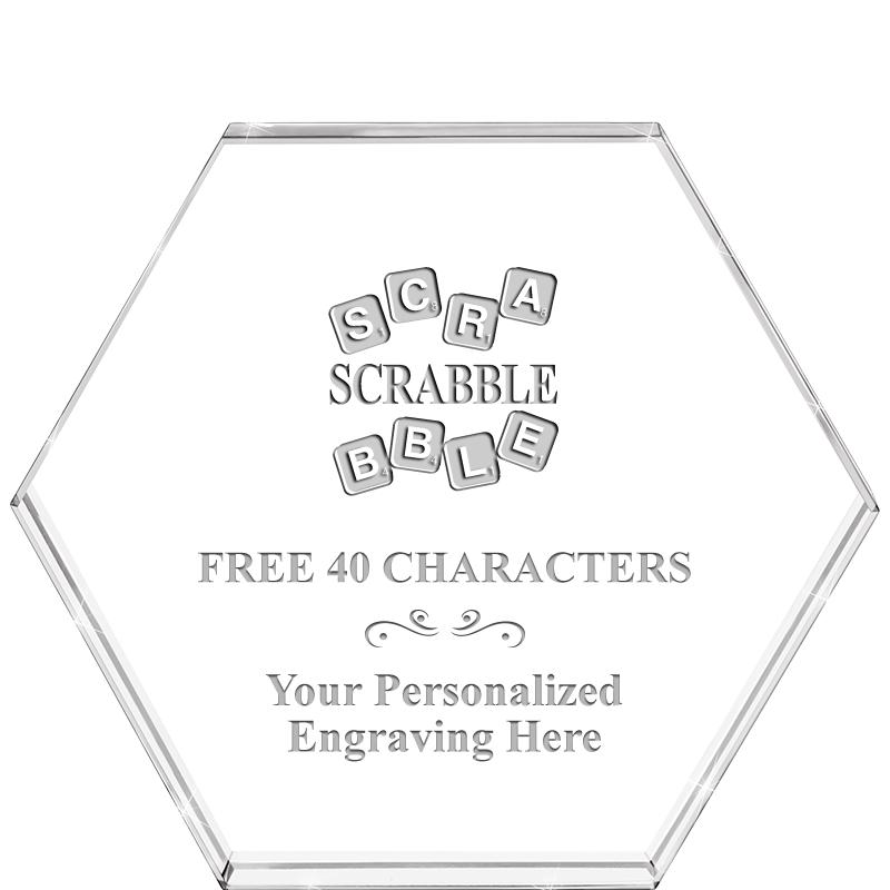 4"HEXAGON CRYSTAL PAPERWEIGHT