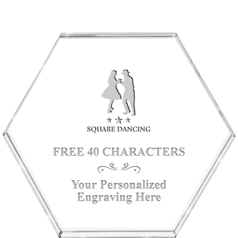 4"HEXAGON CRYSTAL PAPERWEIGHT