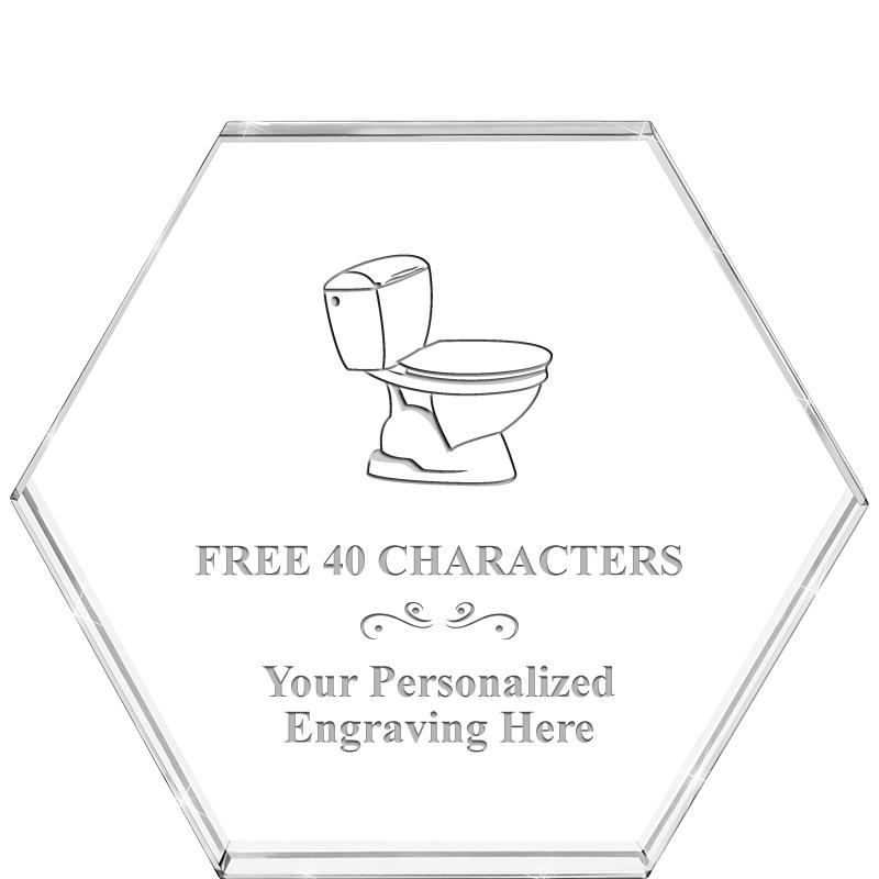 4"HEXAGON CRYSTAL PAPERWEIGHT