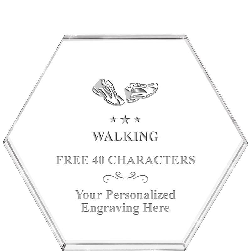 4"HEXAGON CRYSTAL PAPERWEIGHT