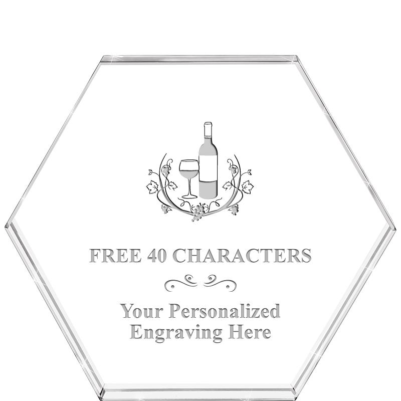 4"HEXAGON CRYSTAL PAPERWEIGHT