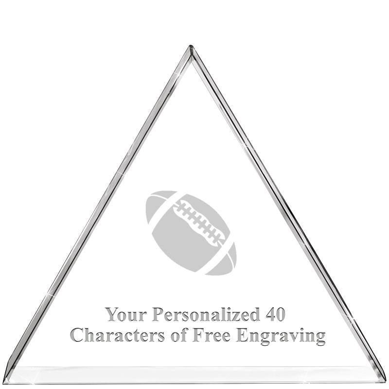 4"TRIANGLE CRYSTAL PAPERWEIGHT