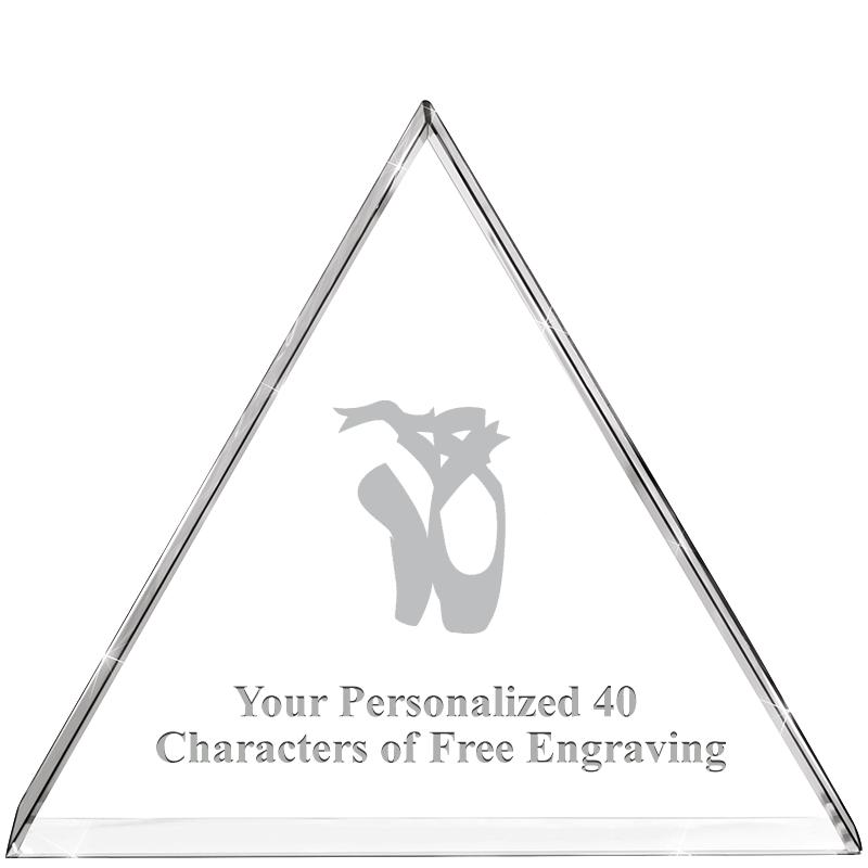 4"TRIANGLE CRYSTAL PAPERWEIGHT