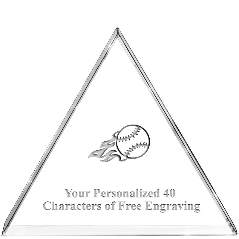 4"TRIANGLE CRYSTAL PAPERWEIGHT