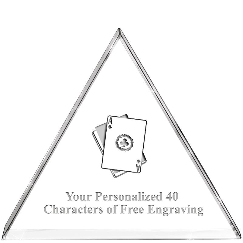 4"TRIANGLE CRYSTAL PAPERWEIGHT