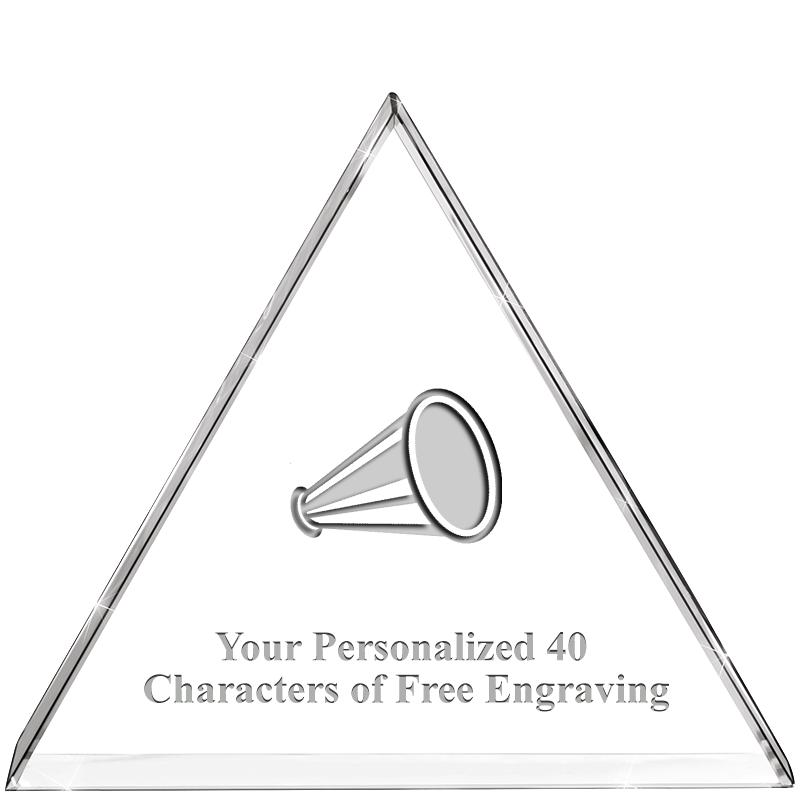 4"TRIANGLE CRYSTAL PAPERWEIGHT