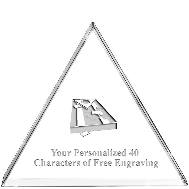 4"TRIANGLE CRYSTAL PAPERWEIGHT