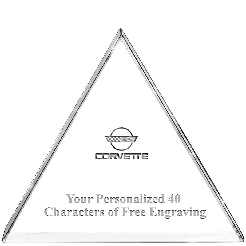 4"TRIANGLE CRYSTAL PAPERWEIGHT