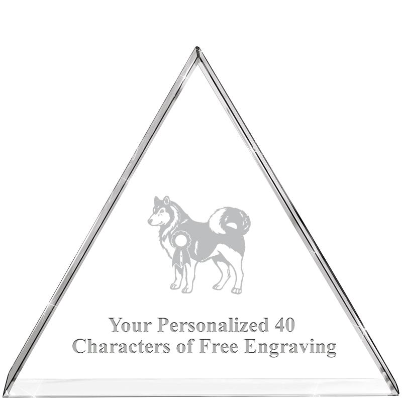 4"TRIANGLE CRYSTAL PAPERWEIGHT