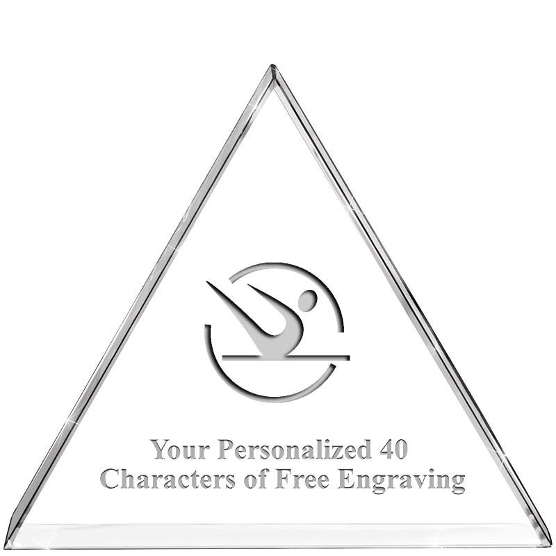 4"TRIANGLE CRYSTAL PAPERWEIGHT