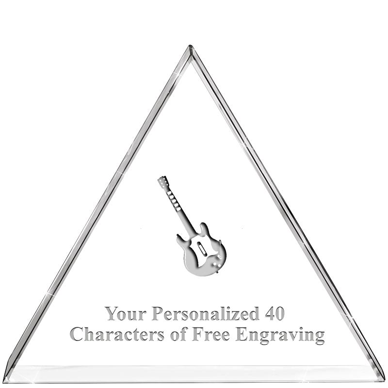 4"TRIANGLE CRYSTAL PAPERWEIGHT