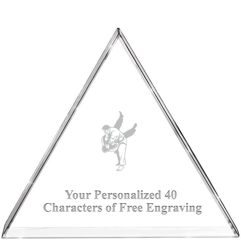 4"TRIANGLE CRYSTAL PAPERWEIGHT