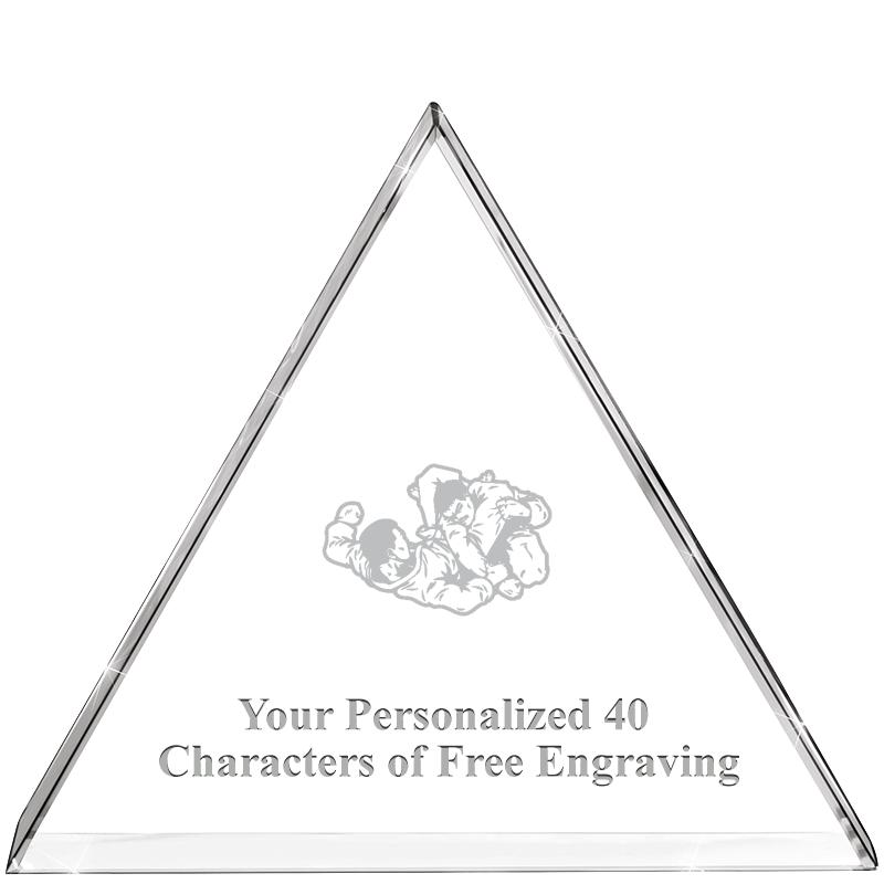 4"TRIANGLE CRYSTAL PAPERWEIGHT