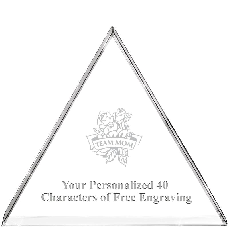 4"TRIANGLE CRYSTAL PAPERWEIGHT