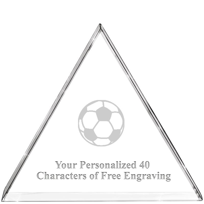 4"TRIANGLE CRYSTAL PAPERWEIGHT