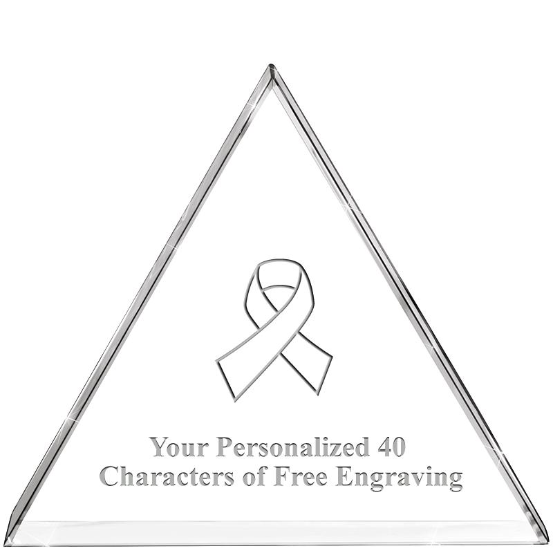 4"TRIANGLE CRYSTAL PAPERWEIGHT