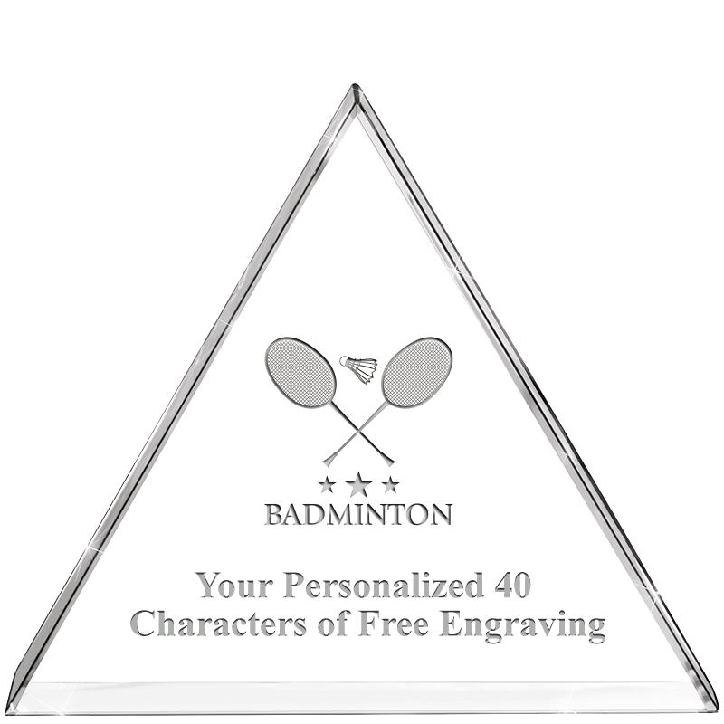 4"TRIANGLE CRYSTAL PAPERWEIGHT